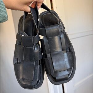H&M Black Fishermen Leather Sandals